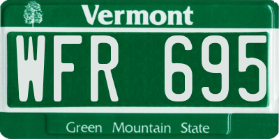 VT license plate WFR695
