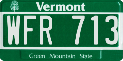 VT license plate WFR713