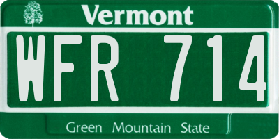 VT license plate WFR714