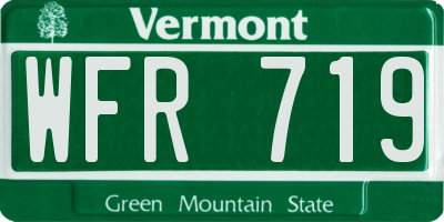 VT license plate WFR719