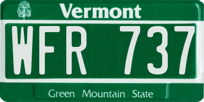 VT license plate WFR737