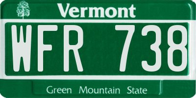 VT license plate WFR738