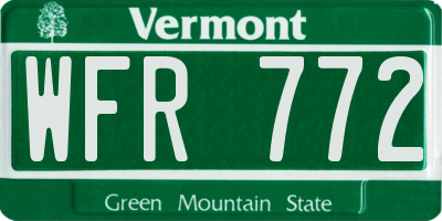 VT license plate WFR772