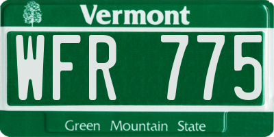 VT license plate WFR775