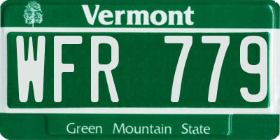 VT license plate WFR779