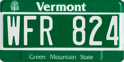 VT license plate WFR824