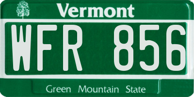 VT license plate WFR856