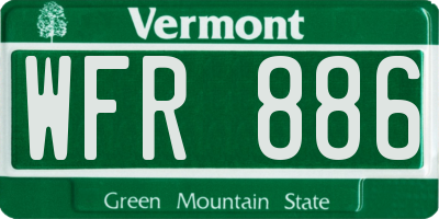 VT license plate WFR886