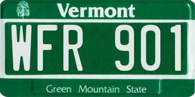 VT license plate WFR901