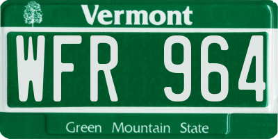 VT license plate WFR964