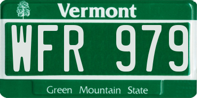 VT license plate WFR979