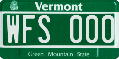 VT license plate WFS000