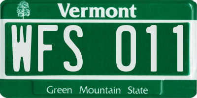 VT license plate WFS011