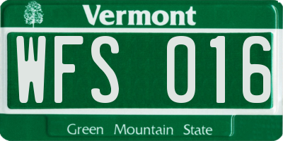 VT license plate WFS016