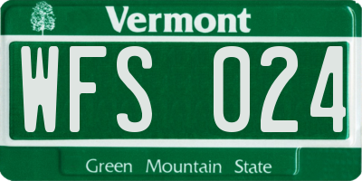 VT license plate WFS024