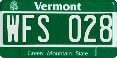 VT license plate WFS028