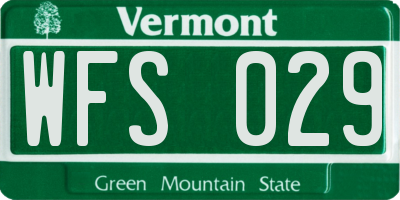 VT license plate WFS029
