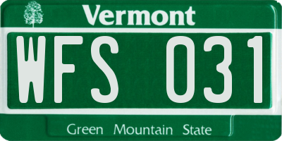 VT license plate WFS031