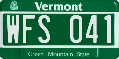 VT license plate WFS041