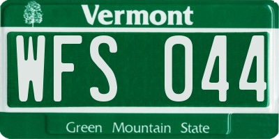 VT license plate WFS044