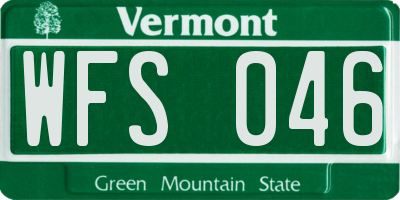 VT license plate WFS046