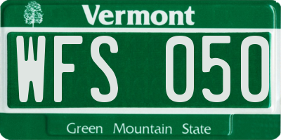 VT license plate WFS050