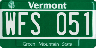VT license plate WFS051