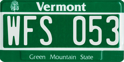 VT license plate WFS053