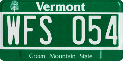 VT license plate WFS054
