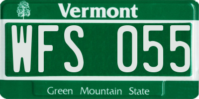 VT license plate WFS055