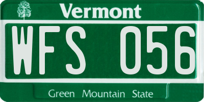 VT license plate WFS056