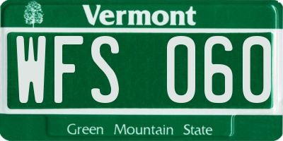 VT license plate WFS060
