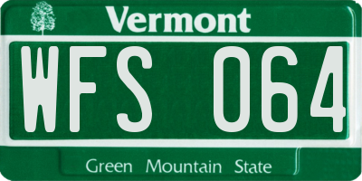 VT license plate WFS064