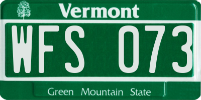 VT license plate WFS073