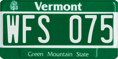 VT license plate WFS075