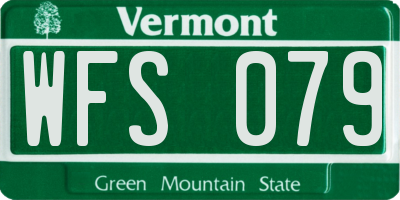 VT license plate WFS079