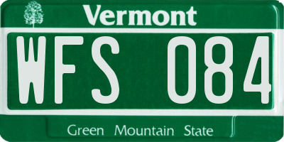 VT license plate WFS084