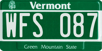 VT license plate WFS087