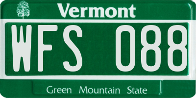 VT license plate WFS088