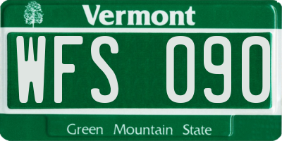 VT license plate WFS090