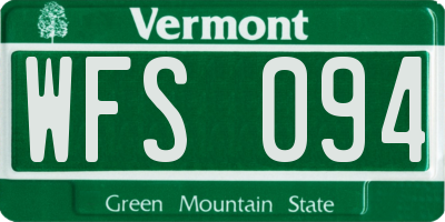 VT license plate WFS094