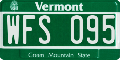 VT license plate WFS095