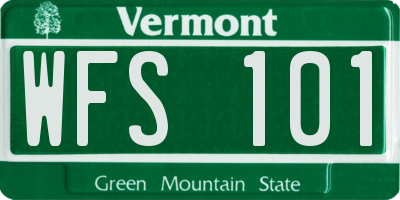 VT license plate WFS101