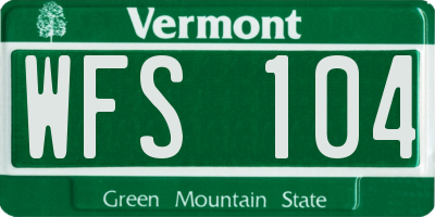 VT license plate WFS104