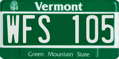 VT license plate WFS105