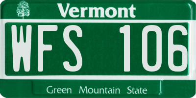 VT license plate WFS106