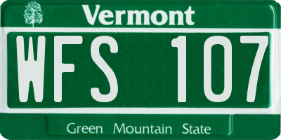 VT license plate WFS107