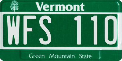 VT license plate WFS110