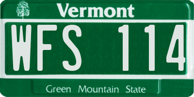 VT license plate WFS114