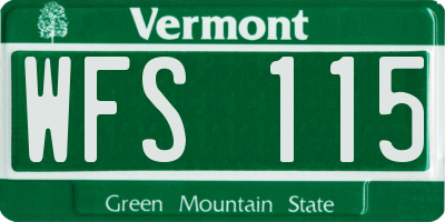 VT license plate WFS115